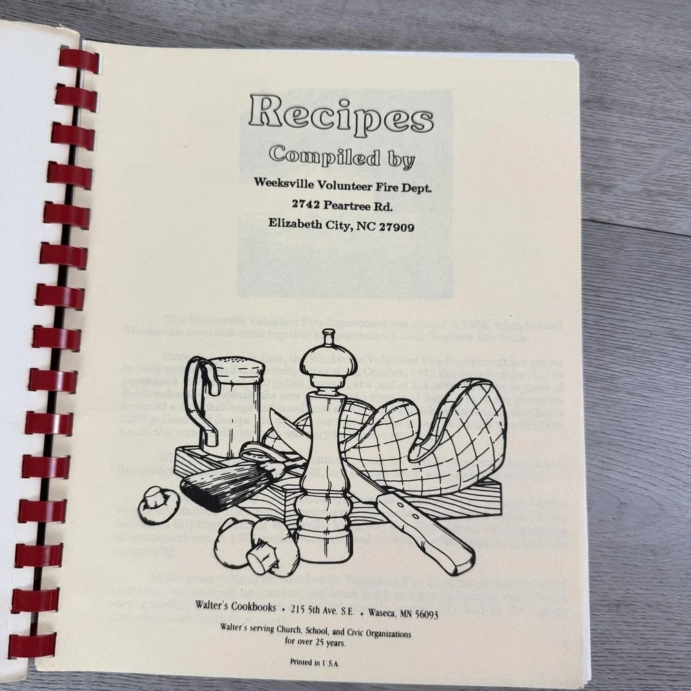 Vintage North Carolina Community Cookbooks Lot 6 Weeksville Jay Wesleyan Scouts